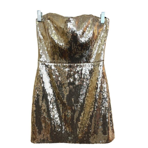 Retrofete Gold Sequin Mini Dress - Picture 1 of 3